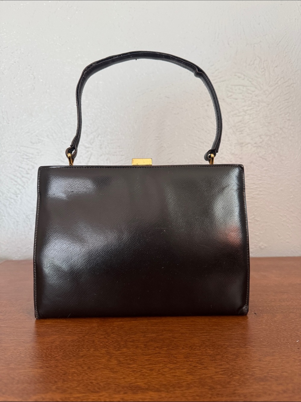 Classic Black Structured Handbag with Top Handle